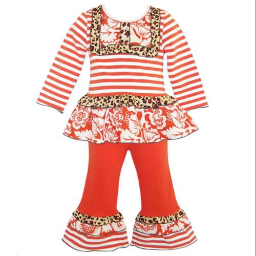 Nannette Little Girls 2 Piece Fashion Pant Set with Jersey Chiffon Pullover Nannette Little Girls 2 Piece Fashion Pant Set with Jersey Chiffon Pullover